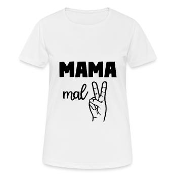 Mama Mal Zwei - Frauen T-Shirt atmungsaktiv - Weiß - Vorne - AI Model Female 172 dark (172cm)