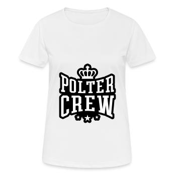 Polter Crew Fiançailles Mariage - T-shirt respirant Femme - blanc - Devant - AI Model Female 172 dark (172cm)