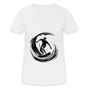 Silhouette de surfeur - T-shirt respirant Femme - blanc - Devant - AI Model Female 172 dark (172cm)