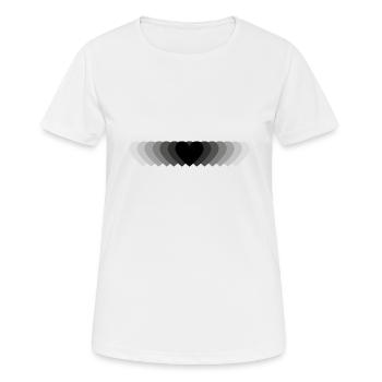 Schwarze Herzen - Frauen T-Shirt atmungsaktiv - Weiß - Vorne - AI Model Female 172 dark (172cm)