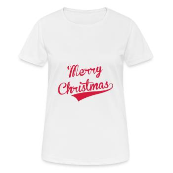 Fröhliche Weihnachten - Frauen T-Shirt atmungsaktiv - Weiß - Vorne - AI Model Female 172 dark (172cm)