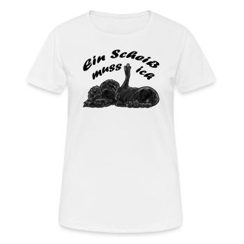 Pudel - ein Scheiß muss ich - Stinkekralle - Frauen T-Shirt atmungsaktiv - Weiß - Vorne - AI Model Female 172 dark (172cm)