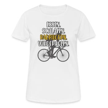 Radpilgern Fahrrad Wandern Pilgern Rad Pilger - Frauen T-Shirt atmungsaktiv - Weiß - Vorne - AI Model Female 172 dark (172cm)