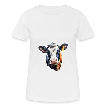 Kuh Milchkuh Holstein - Frauen T-Shirt atmungsaktiv - Weiß - Vorne - AI Model Female 172 dark (172cm)