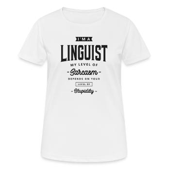 Linguiste Profession drôle - T-shirt respirant Femme - blanc - Devant - AI Model Female 172 dark (172cm)