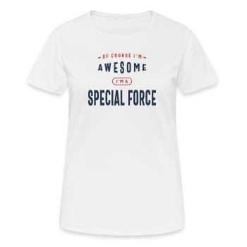 Special Force Job Beruf - Frauen T-Shirt atmungsaktiv - Weiß - Vorne - AI Model Female 172 dark (172cm)