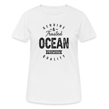 Genuine and Trusted Ocean Funny Personalized Name - Women's Breathable T-Shirt - white - Front - AI Model Female 172 dark (172cm)