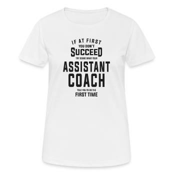 Hören Sie auf Ihren Co-Trainer - Frauen T-Shirt atmungsaktiv - Weiß - Vorne - AI Model Female 172 dark (172cm)