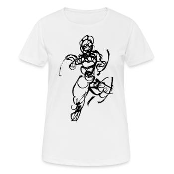 Figur Skizze - Frauen T-Shirt atmungsaktiv - Weiß - Vorne - AI Model Female 172 dark (172cm)