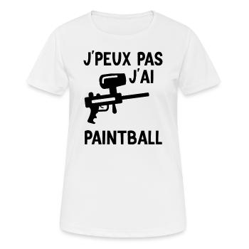 Paintball - Fan de Paintball - T-shirt respirant Femme - blanc - Devant - AI Model Female 172 dark (172cm)