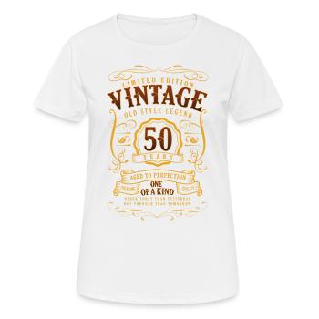 50 Birthday - Aged to perfection 50 Gift - Women's Breathable T-Shirt - white - Front - AI Model Female 172 dark (172cm)