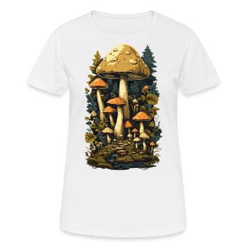 Retro Mushrooms Vintage Collectible Mushroom Design - Women's Breathable T-Shirt - white - Front - AI Model Female 172 dark (172cm)