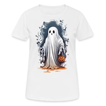 Halloween sorcière heure fantôme à la recherche de bonbons - T-shirt respirant Femme - blanc - Devant - AI Model Female 172 dark (172cm)