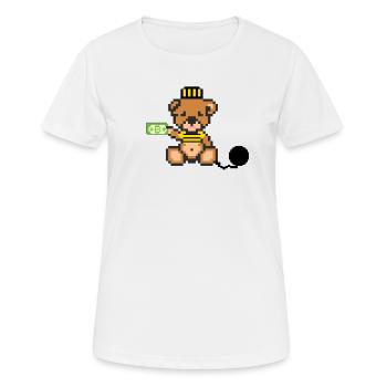 Pixel Bär Gefangener - Frauen T-Shirt atmungsaktiv - Weiß - Vorne - AI Model Female 172 dark (172cm)