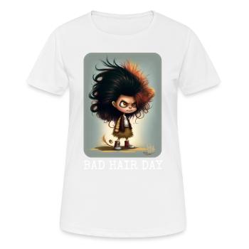 Drôle de mauvais cheveux Day Design - T-shirt respirant Femme - blanc - Devant - AI Model Female 172 dark (172cm)