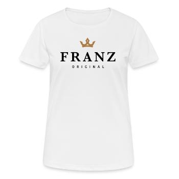 Franz - Frauen T-Shirt atmungsaktiv - Weiß - Vorne - AI Model Female 172 dark (172cm)