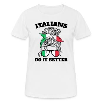 Italienerin Italien Lustiger Spruch Geschenkidee - Frauen T-Shirt atmungsaktiv - Weiß - Vorne - AI Model Female 172 dark (172cm)