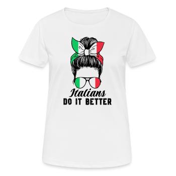 Italienerin Italien Lustiger Spruch Geschenkidee - Frauen T-Shirt atmungsaktiv - Weiß - Vorne - AI Model Female 172 dark (172cm)