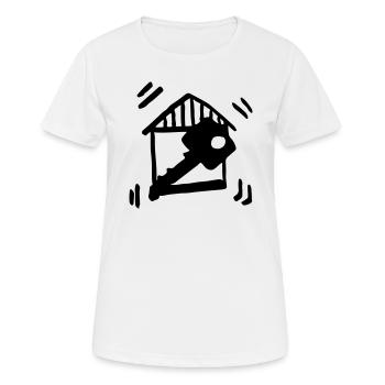 Maison clé de la maison / maison clé - Construction maison - T-shirt respirant Femme - blanc - Devant - AI Model Female 172 dark (172cm)