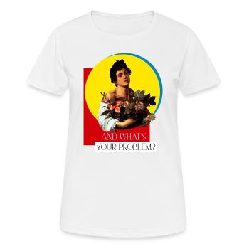 AND WHAT'S YOUR PROBLEM? - Frauen T-Shirt atmungsaktiv - Weiß - Vorne - AI Model Female 172 dark (172cm)