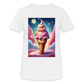 Erdbeer-Waffel - Frauen T-Shirt atmungsaktiv - Weiß - Vorne - AI Model Female 172 dark (172cm)