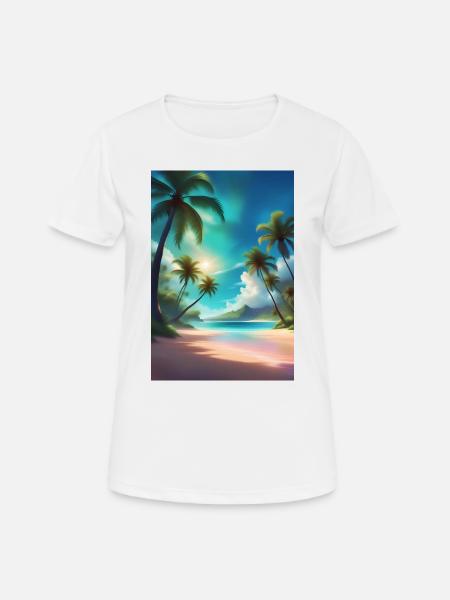 Incroyable journée ensoleillée à la plage d’Hawaï - T-shirt respirant Femme - blanc