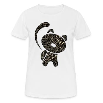Cute Love - Maman chat - Wordcloud - Cadeau - T-shirt respirant Femme - blanc - Devant - AI Model Female 172 dark (172cm)