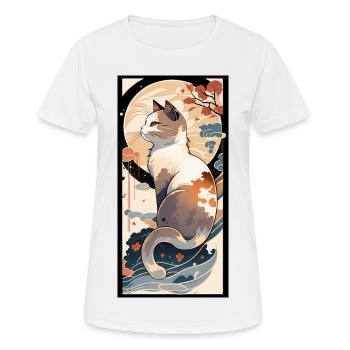 Chaton rêveur - T-shirt respirant Femme - blanc - Devant - AI Model Female 172 dark (172cm)