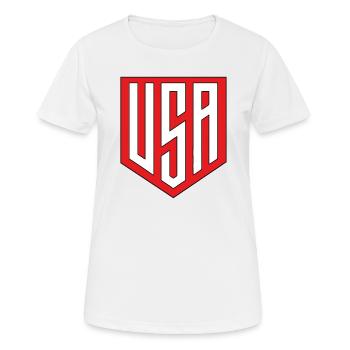 United States - Women's Breathable T-Shirt - white - Front - AI Model Female 172 dark (172cm)