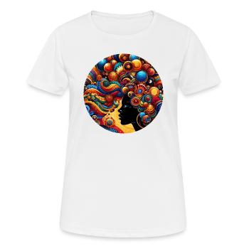 Afro-Style Inspiration, Stellar Harmony - Women's Breathable T-Shirt - white - Front - AI Model Female 172 dark (172cm)