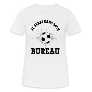 je serai dans mon bureau - T-shirt respirant Femme - blanc - Devant - AI Model Female 172 dark (172cm)