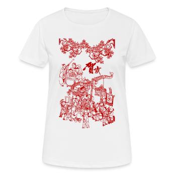 Folklore Chinese Graphic - Women's Breathable T-Shirt - white - Front - AI Model Female 172 dark (172cm)