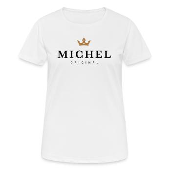 Michel - Frauen T-Shirt atmungsaktiv - Weiß - Vorne - AI Model Female 172 dark (172cm)