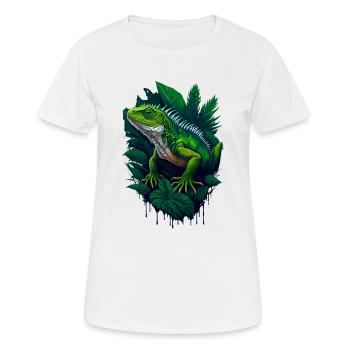 Iguane reptile - T-shirt respirant Femme - blanc - Devant - AI Model Female 172 dark (172cm)