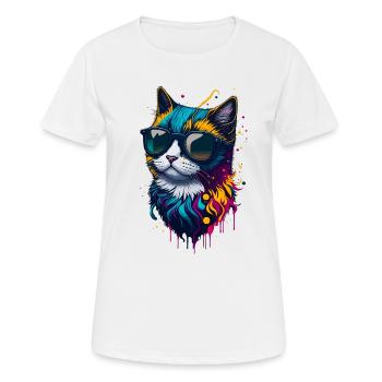 Chat mignon - T-shirt respirant Femme - blanc - Devant - AI Model Female 172 dark (172cm)
