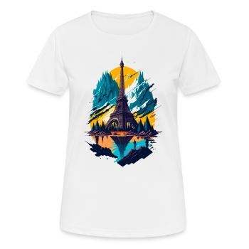 Tour abstraite de Paris - T-shirt respirant Femme - blanc - Devant - AI Model Female 172 dark (172cm)