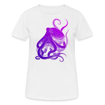 Octopus diver diving sea vacation - Women's Breathable T-Shirt - white - Front - AI Model Female 172 dark (172cm)