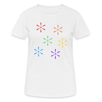 Sterne Regenbogen LGBTQ subtile Gay Pride - Frauen T-Shirt atmungsaktiv - Weiß - Vorne - AI Model Female 172 dark (172cm)