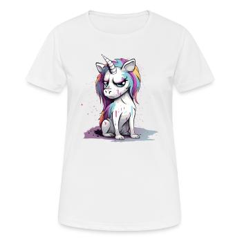 Licorne grincheuse - T-shirt respirant Femme - blanc - Devant - AI Model Female 172 dark (172cm)