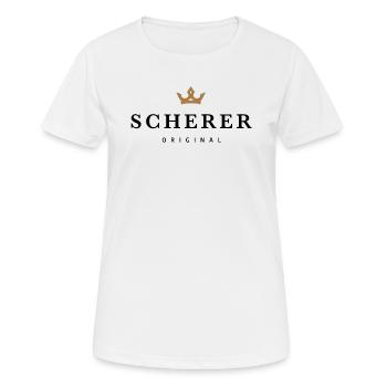 Scherer - Frauen T-Shirt atmungsaktiv - Weiß - Vorne - AI Model Female 172 dark (172cm)