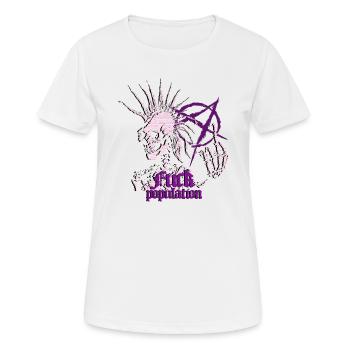 Skeleton Punk Iroquois Anarchie Majeur Viol - T-shirt respirant Femme - blanc - Devant - AI Model Female 172 dark (172cm)