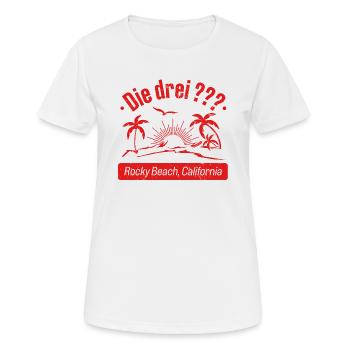Die Drei ??? Design Rocky Beach California - Frauen T-Shirt atmungsaktiv - Weiß - Vorne - AI Model Female 172 dark (172cm)