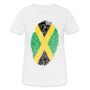 JAMAÏQUE EMPREINTE. RASTAFARI REGGAE RASTA - T-shirt respirant Femme - blanc - Devant - AI Model Female 172 dark (172cm)