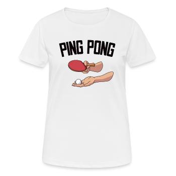 Aufschlag Tischtennisball Tischtennisspieler Ping - Frauen T-Shirt atmungsaktiv - Weiß - Vorne - AI Model Female 172 dark (172cm)