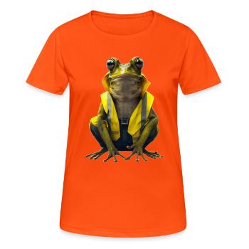 Le contremaître voit tout et a un rôle clé - T-shirt respirant Femme - orange néon - Devant - AI Model Female 172 dark (172cm)