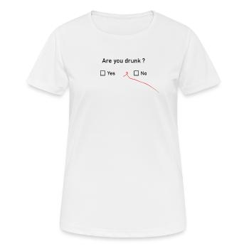 Bist du betrunken? (Schwarz) - Frauen T-Shirt atmungsaktiv - Weiß - Vorne - AI Model Female 172 dark (172cm)