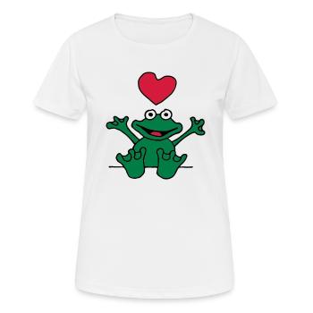 heart_frog_1220113c_b - Frauen T-Shirt atmungsaktiv - Weiß - Vorne - AI Model Female 172 dark (172cm)