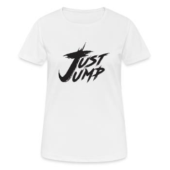 Just Jump Fallschirmspringer Einfach Springen - Frauen T-Shirt atmungsaktiv - Weiß - Vorne - AI Model Female 172 dark (172cm)