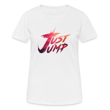 Just Jump Fallschirmspringer Einfach Springen - Frauen T-Shirt atmungsaktiv - Weiß - Vorne - AI Model Female 172 dark (172cm)