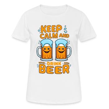 Lustige Bierkrüge - Frauen T-Shirt atmungsaktiv - Weiß - Vorne - AI Model Female 172 dark (172cm)